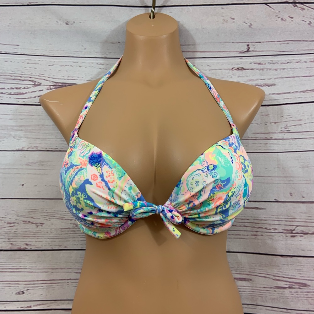 Victoria’s Secret White Paisley Push Up Swim Top